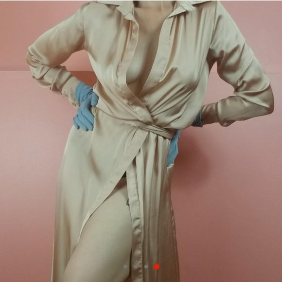 Cream Wrap Maxi Dress - Picture 3 of 3